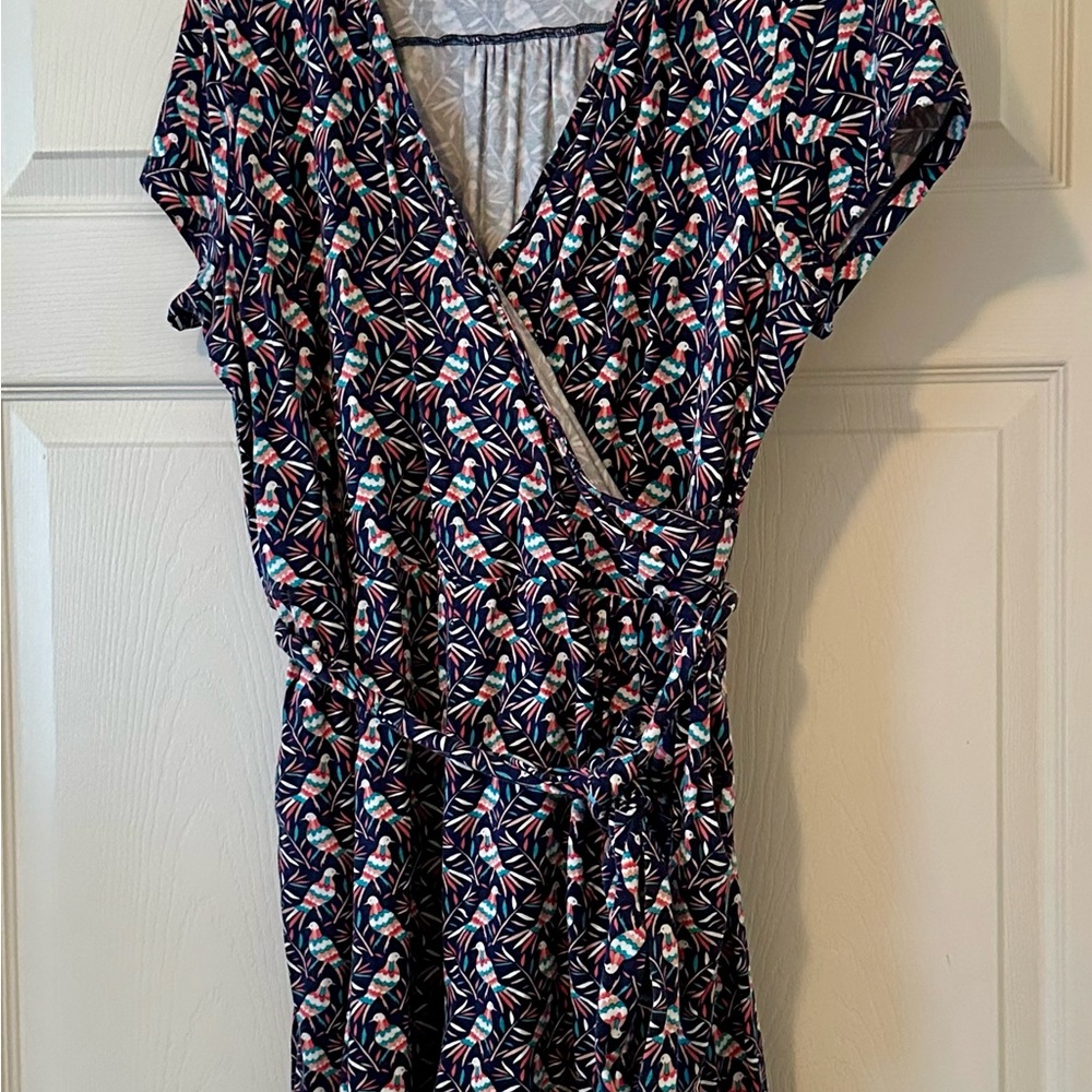 Boden Navy Floral Shorts Romper